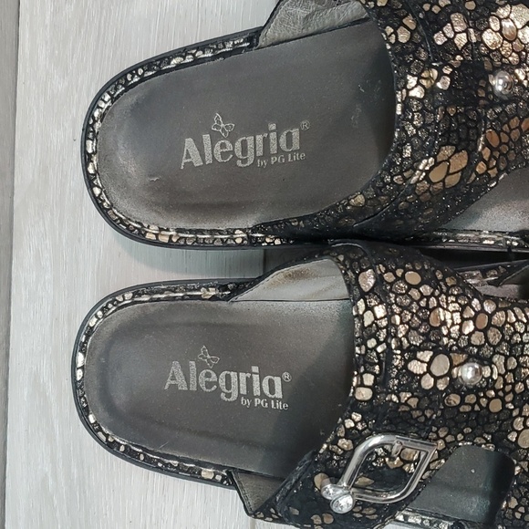 Alegria Women PEG-780 Leather Wedge Sandals shoes sz 41/10.5-11 - Picture 5 of 13